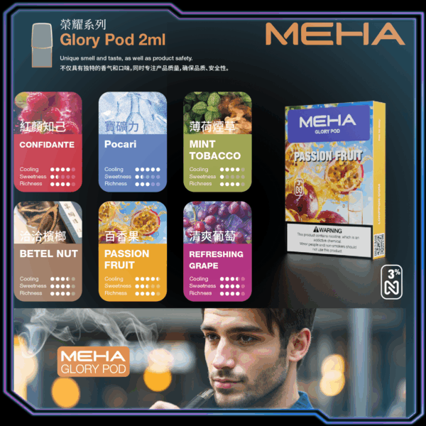 MEHA 煙彈 Glory Pod 2ml 台灣常見口味包裝